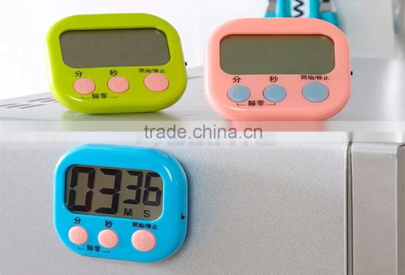 2.9 Inch LCD Big Screen AAA Battery Countdown 4 Color Digital Kitchen Timer