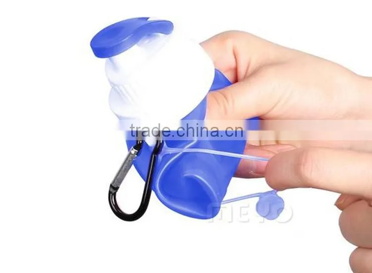 Metal buckle foldable vacuum bottle sport drinking bottle