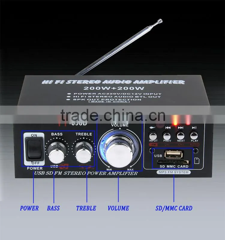 Discount 2015 newest professional audio power amplifier YT-698D with usb/sd three colour
