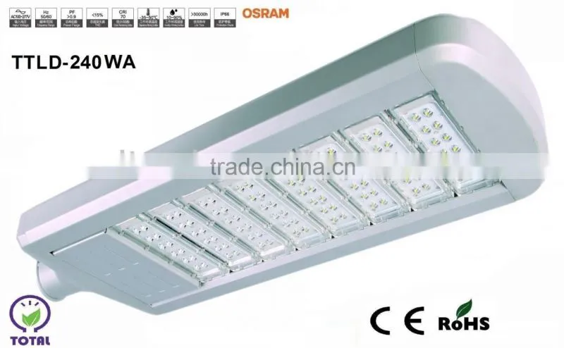 Hot sale, hangzhou factory, UL approved , MODULAR 240W LED STREET LIGHT BY OSRAM