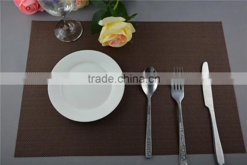 hotel table decoration PVC mat solid color brown dining placemat 45*30cm