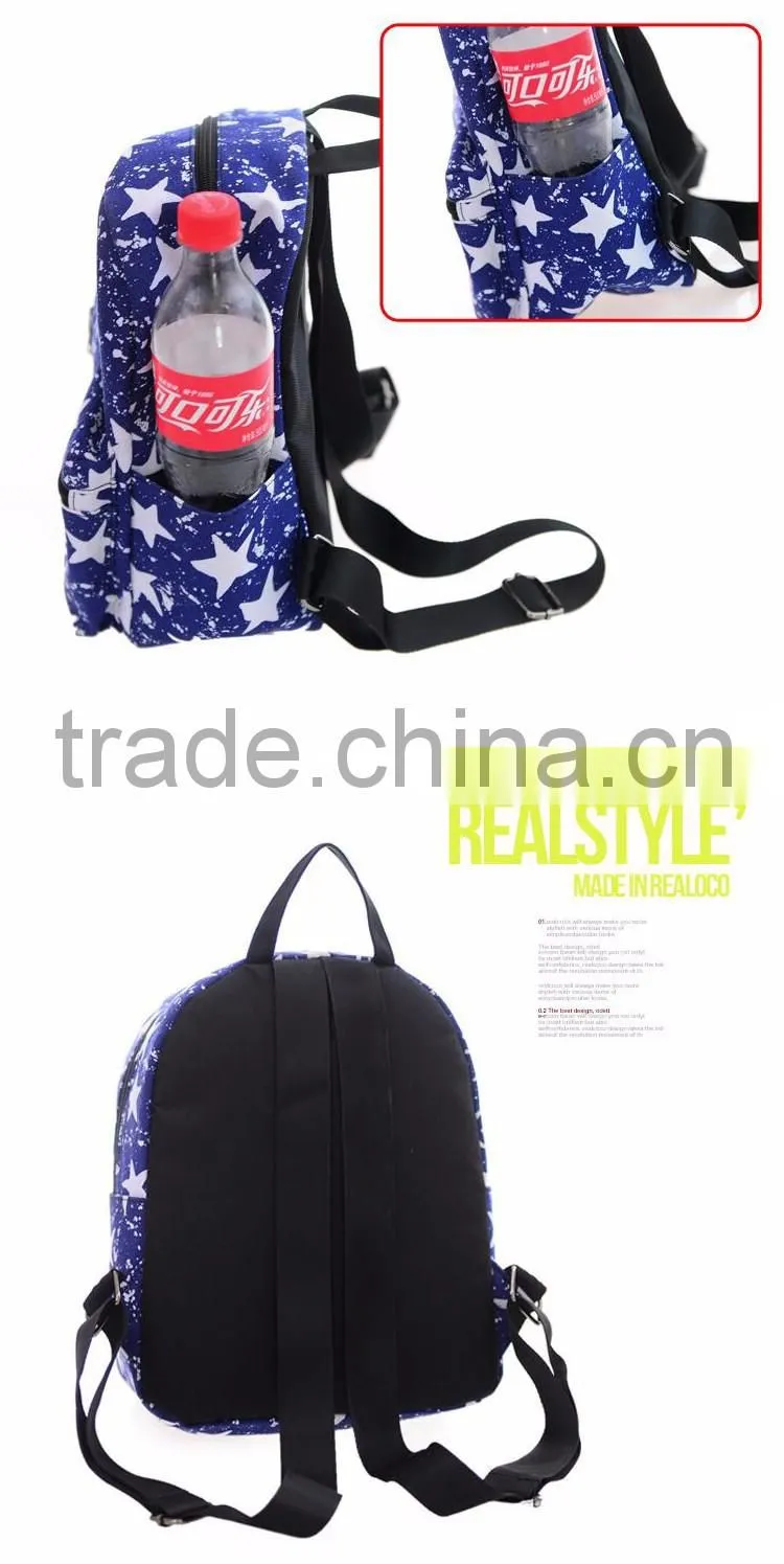 high school students backpack canvas printing girls shoulder bag manufacture