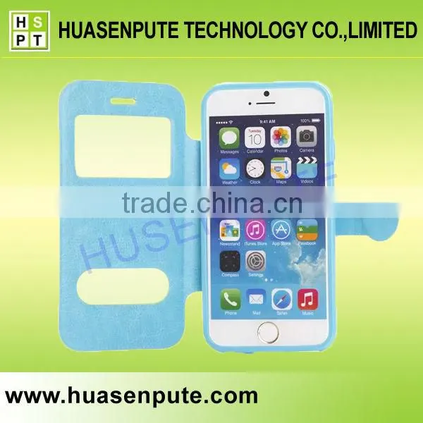 View Flip Case Leather Cover & Screen Guard For Apple iPhone 6 with Magnet Closure