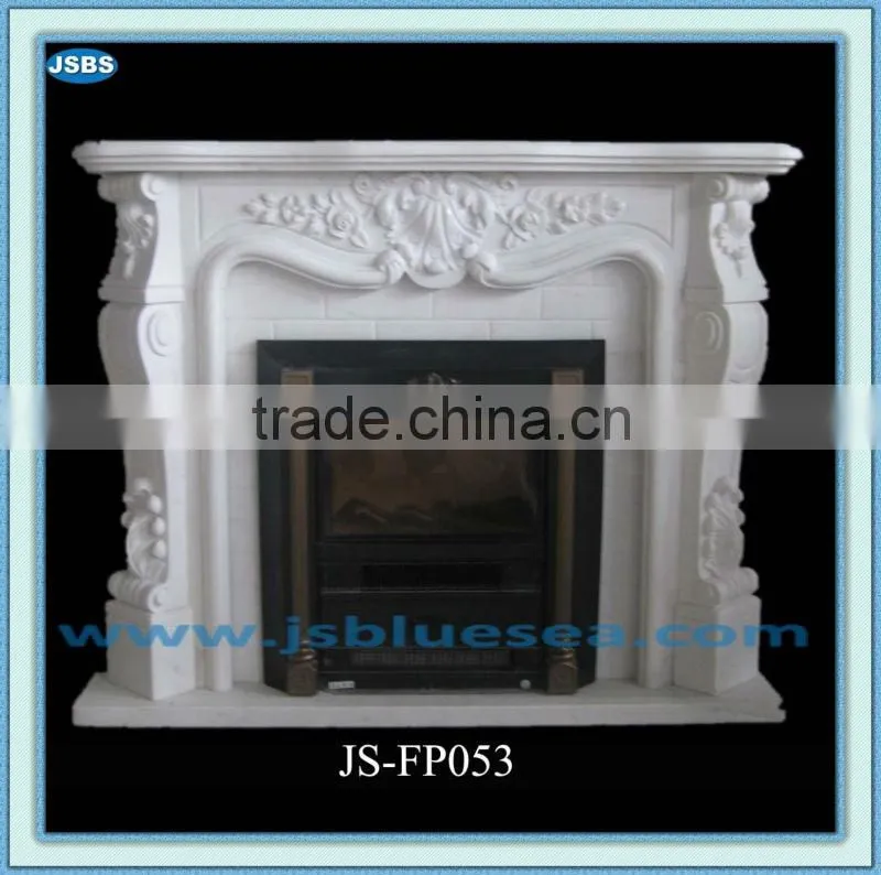 design hand carved white stone framed fireplaces