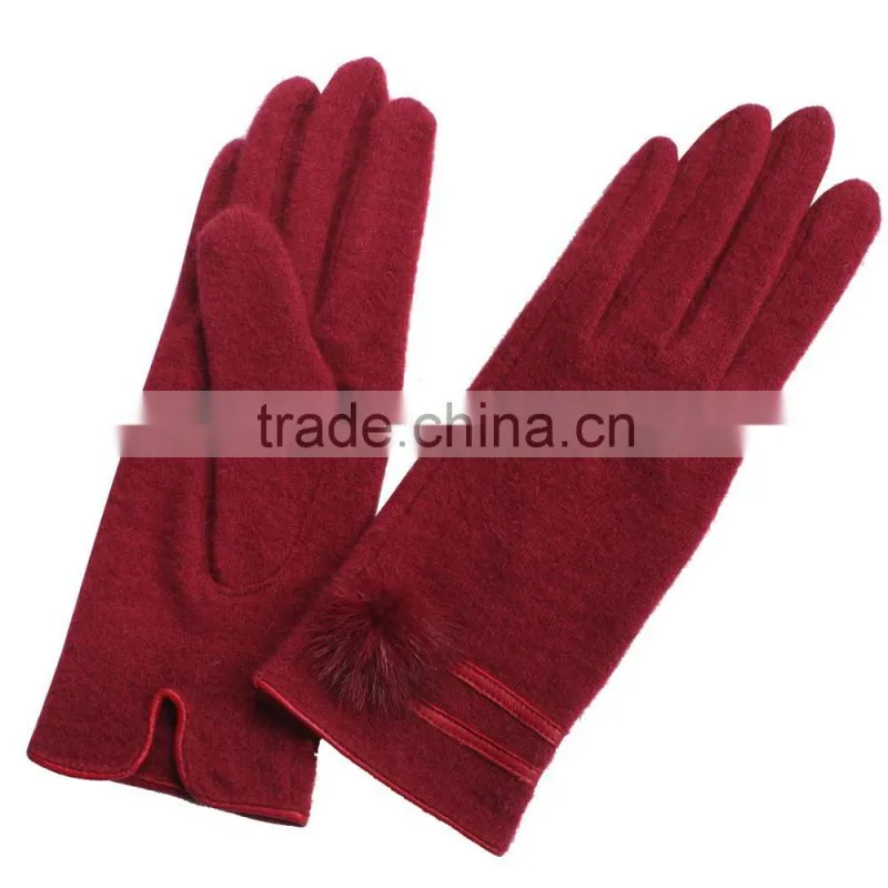 rabbit fur decorate gloves