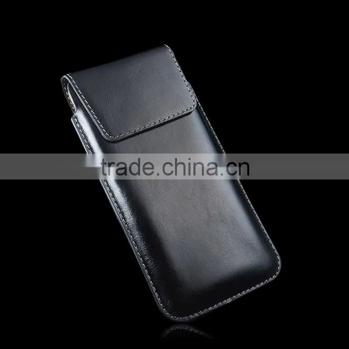 Genuine leather pouch case for iphone 6S genuine leather black pouch sleeve for iphone 6 case