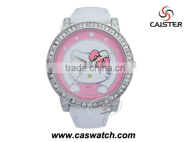 Big case watch Diamond watch Leather watch