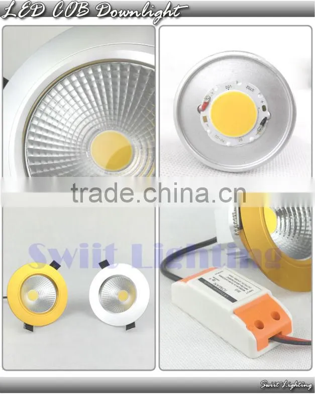 High Lumen 15W Dimmable LED Downlight COB