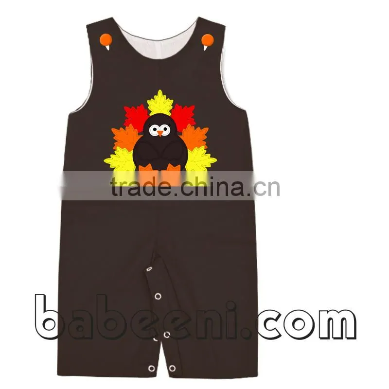 Pumpkin and sunflower hand smocked longall for boy
