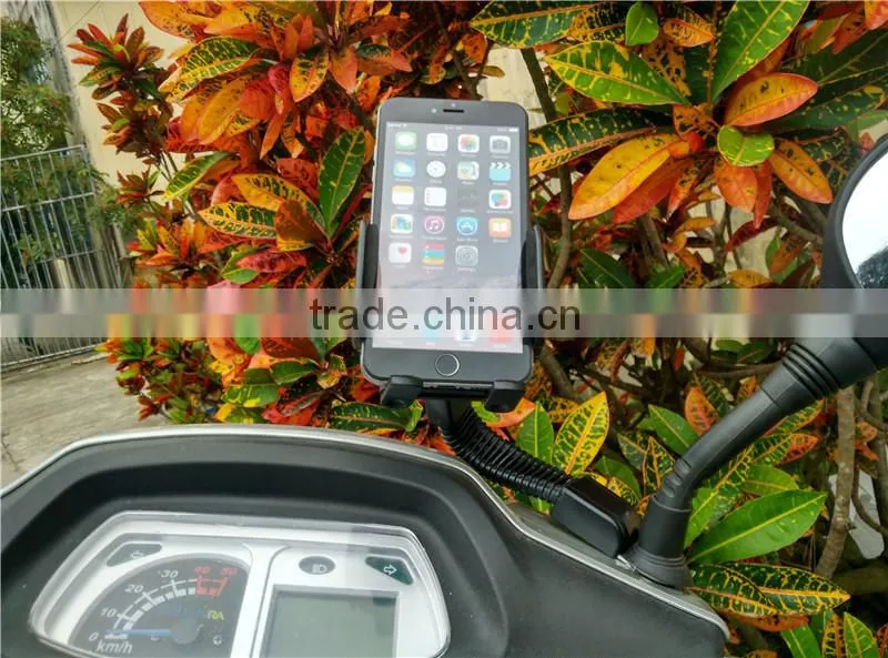 360 degree Rotatable universal motorcycle rearview mirror phone holder