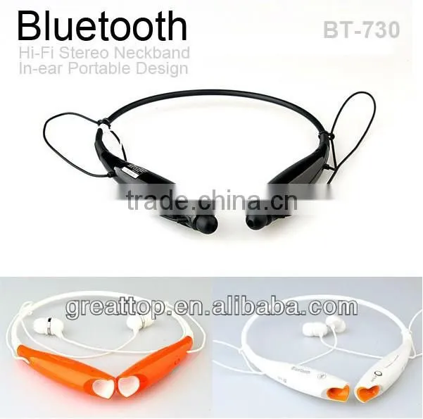 2014 New Sport Style Bluetooth Wireless Stereo Headset HBS730 for LG Wholesale