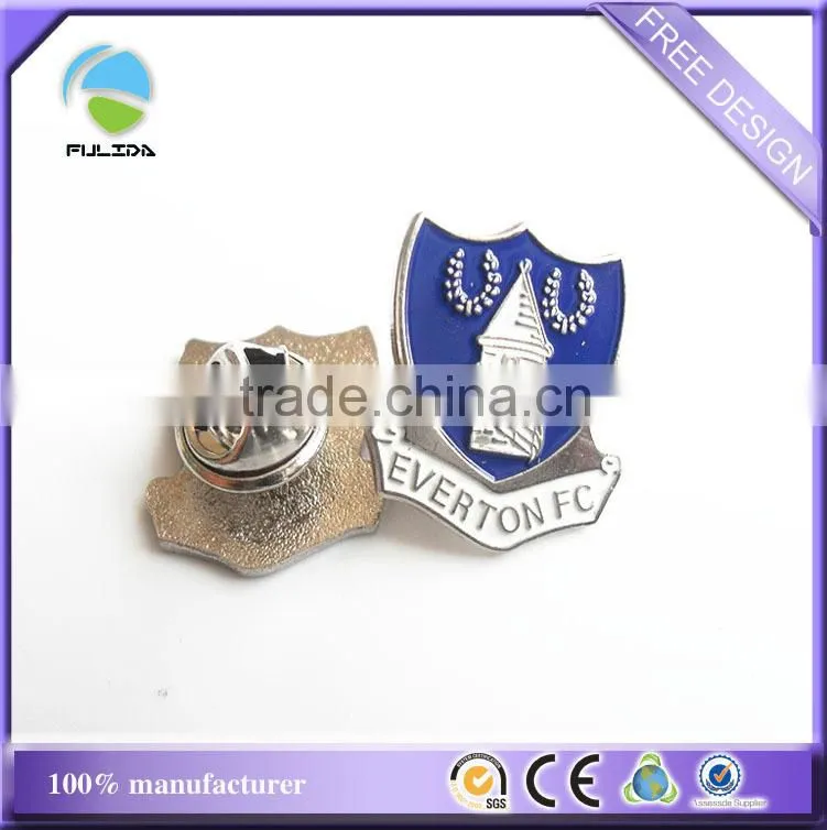 custom shield shaped metal lapel pin badge souvenir