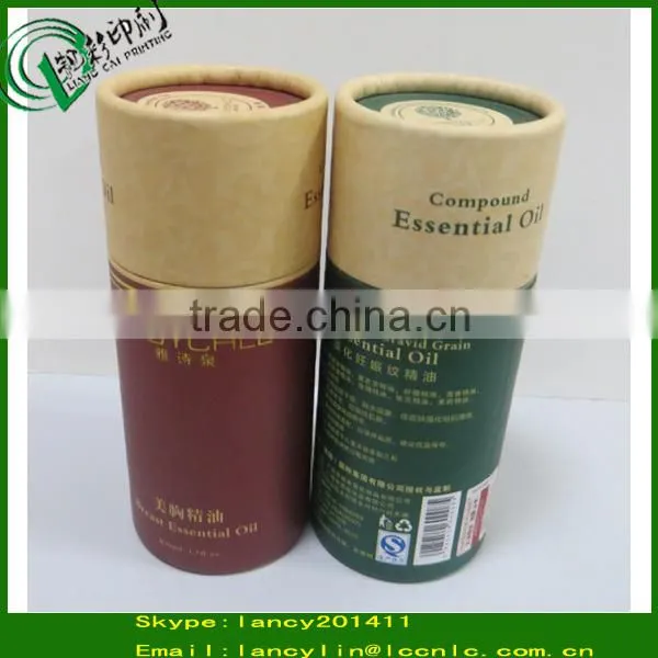 Hot stamping printed round paper tube for plant essential oil paper tube