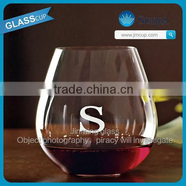 Wholesale OEM Stemless wine glass Icy cocktail glass tumbler blue colored stemless Tumbler