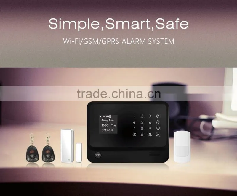 Multi-language wireless alarm system work with smart socket for smart function & gsm home alarm system smart home wifi alarms