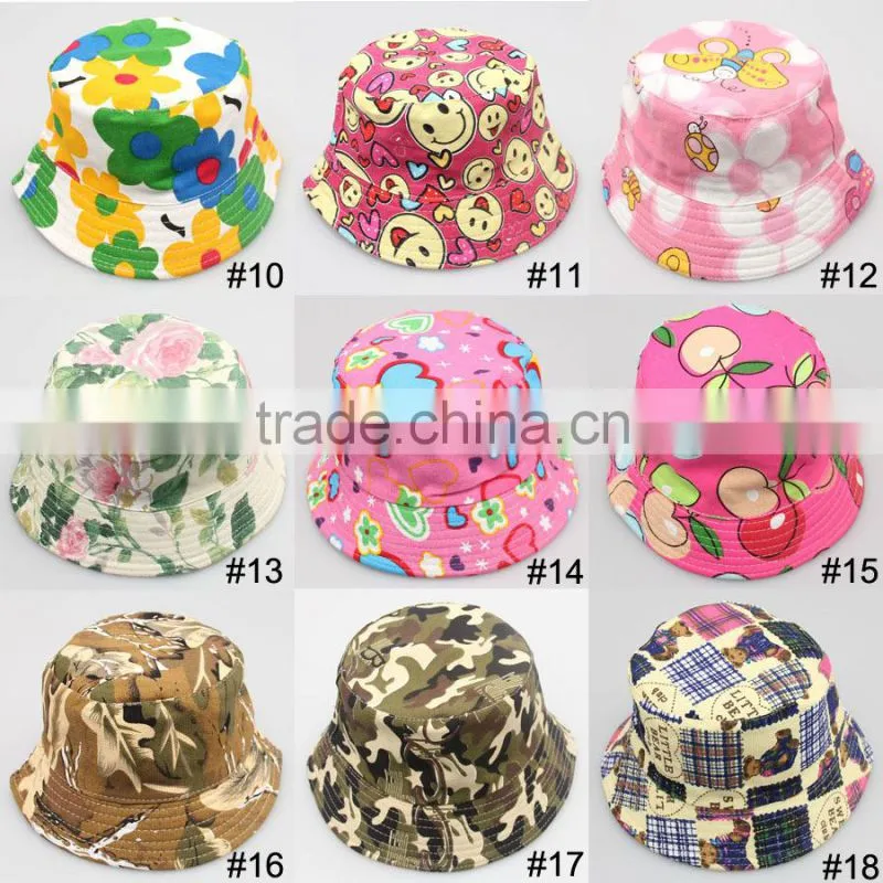 kids floral print bucket hat sun cap