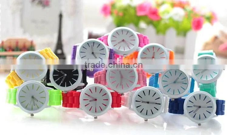 Fashion Summer Candy Color Electronic Quartz Movement Silicone Watches