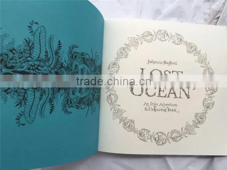 2015 Wholesale new arrive hand-painted secret garden series lost ocean adult coloring books