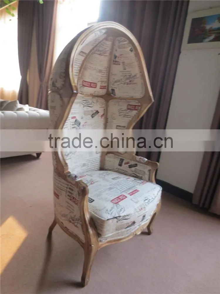 High Back Wooden Egg Chair