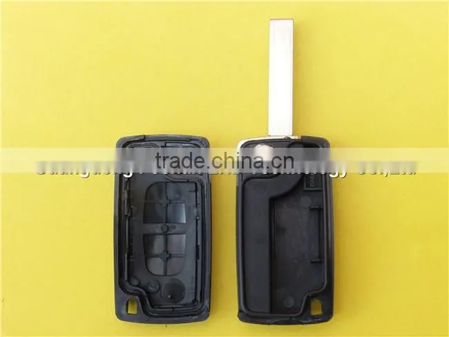 Car folding flip 2 button remote key blank shell case for Peugeot 407 wholesale