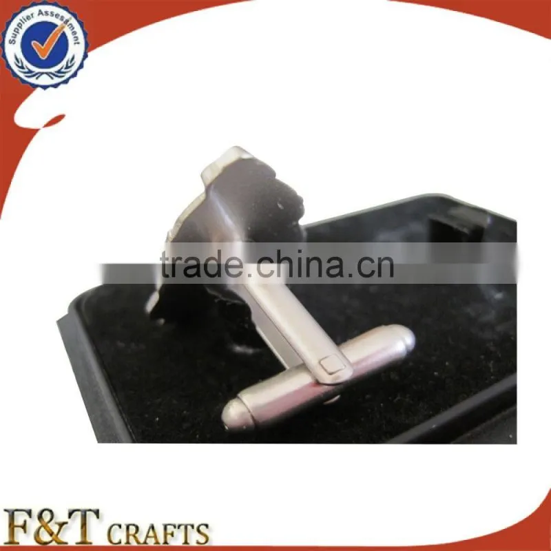 High quality plating pearl nickle zinc alloy 3D metal cufflink/cufflink shirts/cufflink manufacturer
