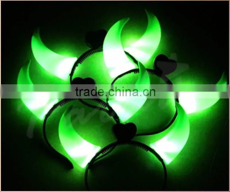 2015 Concert led flashing ox horn,led light up devil horns