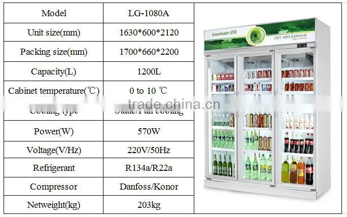 Glass Display Chiller, Beer Cooler Compressor, Bar Cooler for chain store and CVS