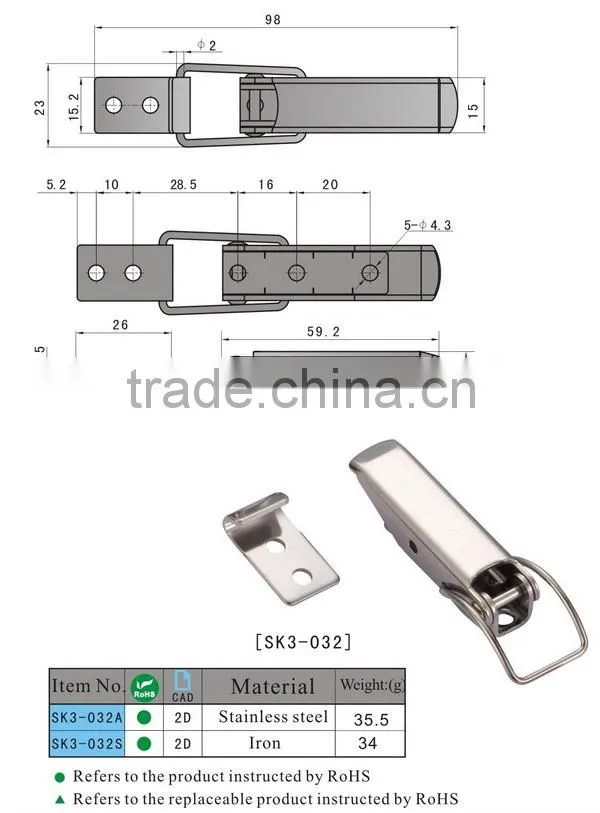 stainless steel (sus304)panel toggle latch SK3-032