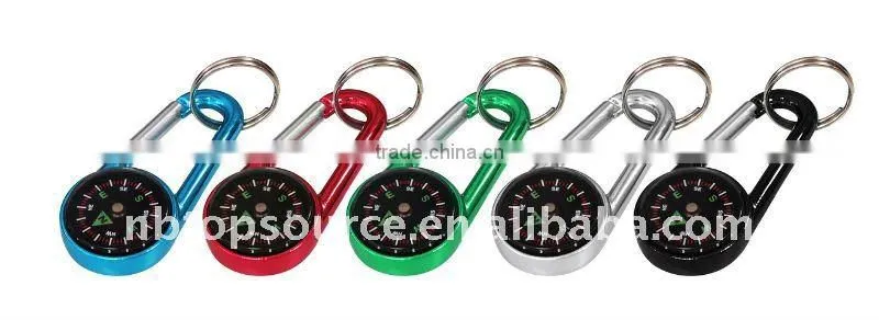 TC-454 2013New Hot Sale Mini Aluminum Pear Shape Camping Carabiner With Compass