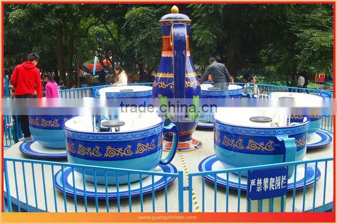Outdoor playground happy portable carnival rides romantic tea cup rides for sale
