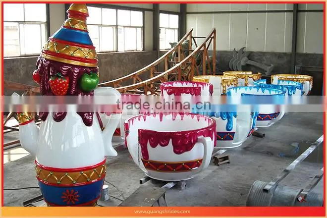 Outdoor playground happy portable carnival rides romantic tea cup rides for sale
