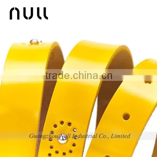 punching style genuine leather girls belts