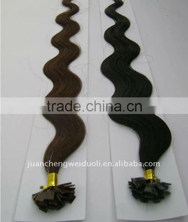 top quality flat tip hair/hot sale pre-bonded hair extenison