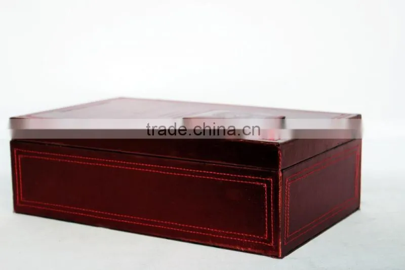 High Quality Faux Leather Wine Box/Wooden Wine carrier/Double Wine Case