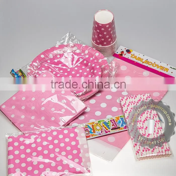 disposable party paper plate paper cup paper straw napkin