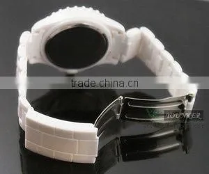 Plastic Sport Watch With Rhinestone , Unisex Stainless steel Watch(Japan Movt Wateproof)