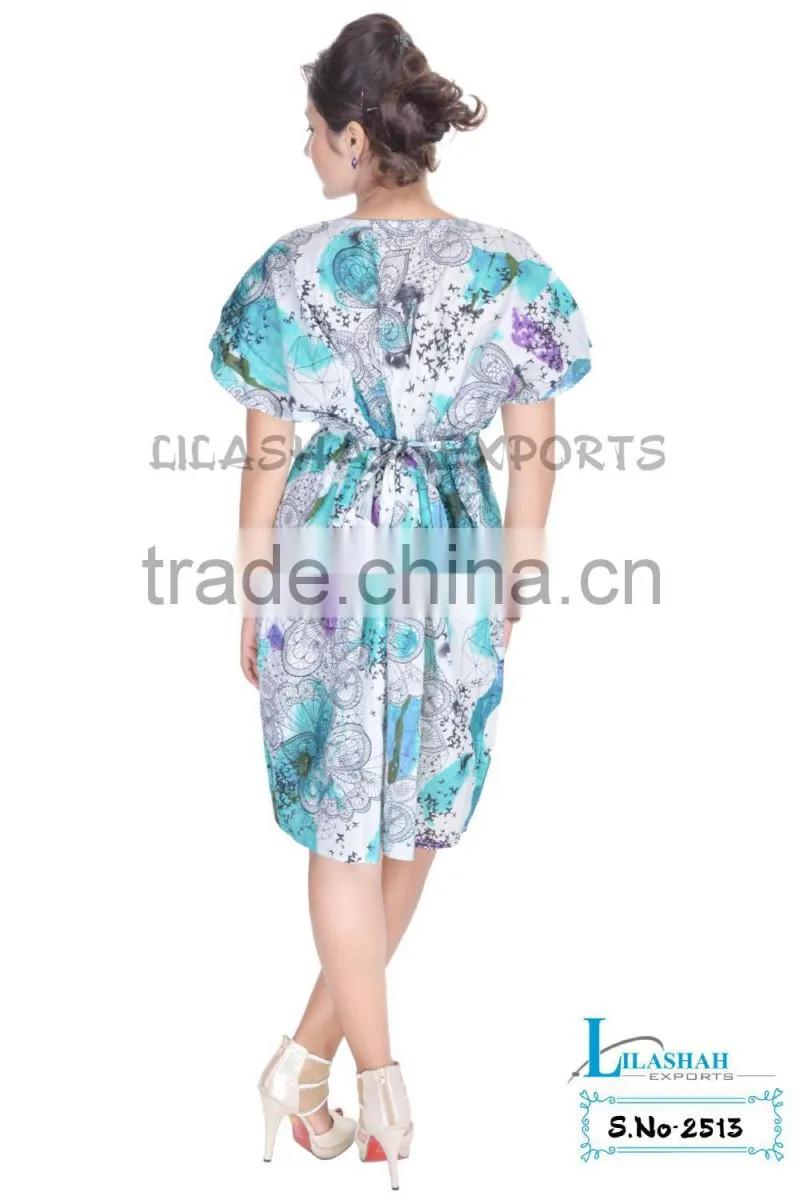 Cotton Floral Dress beach dress for girls Print Soft Rayon Printed Indian 2513