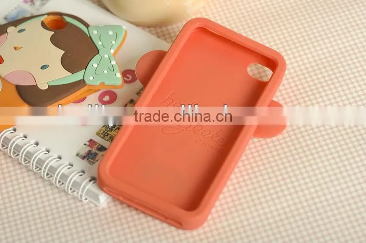 Cute 3D Cartoon elephant Silicone Cell Phone Protection Cases Cover For I Phone 4 5
