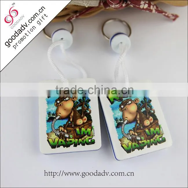 promotional price floating foam EVA key chains custom shape/logo/printing key fobs