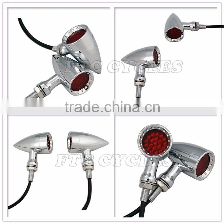 Classic Bullet LED Chrome Motorcycle Turn Signal Light Custom