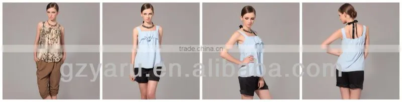 Gray v-neck double-breasted cultivate one's morality short sleeve blouse