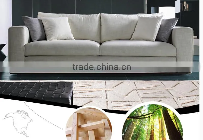 Milan Fashion Simple and Fashion Fabric Solid wood High Quality Feather Sofa