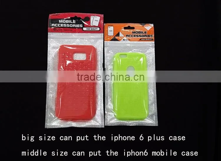 packing bag for mobile phone case heat seal with upper zip fabric zipper bag and printing plastic header
