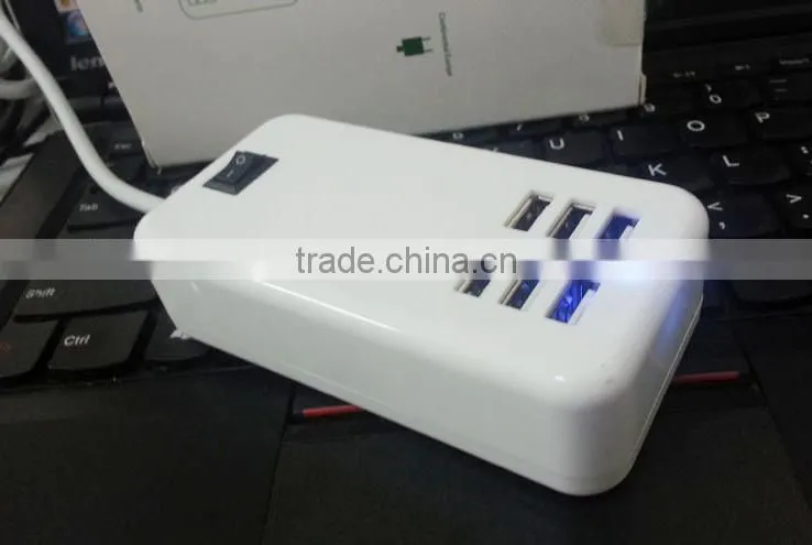 Fashionable Home Travel Charger 6 Ports USB Charger Wall Charger US EU UK