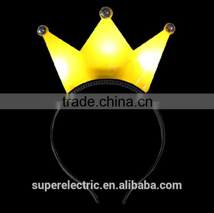 China Manufacturer New Design LED Plastic Head Band, Cheap Fashion LED Head Band With Crown