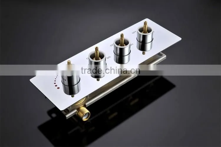 Contemporary High Pressure 4 Handle 3 Way In Wall Bath Shower Faucet Hot Cold Mixing Water Control Valve