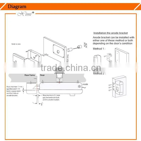 Access control door lock with card reader remote control access control door lock system