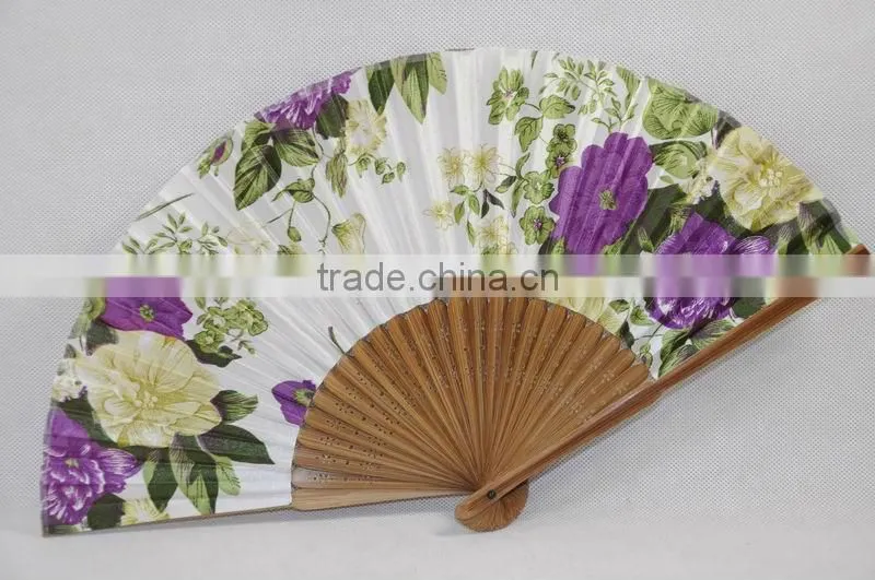 advanced silk flowers bamboo folding fan