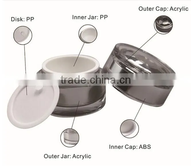 Good Quality face cream empty cosmetic thicken acrylic jar