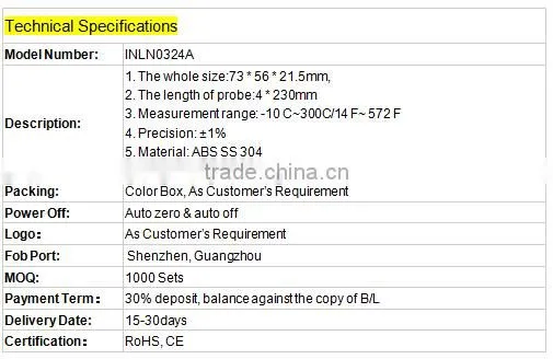 Modern Kitchen Product 2016 Bluetooth Thermometer Milk Thermometer